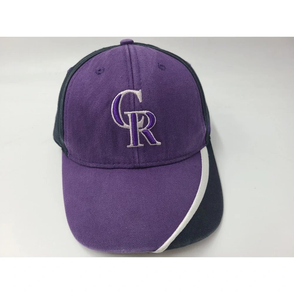 Kids Colorado Rockies 47 Brand Adjustable Hat Cap Cotton Boys‎ MLB Purple Black